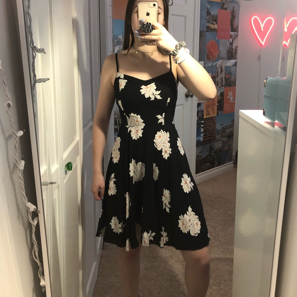 Flower print swing dress